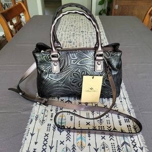 Black and Silver Patricia Nash Leather bag. New With Tags.